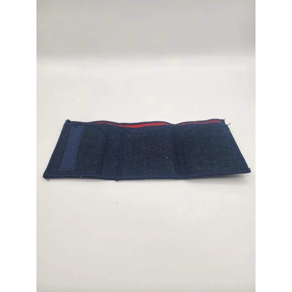 Dark Wash Denim Trifold Wallet Hook and Loop Closure OS set of 4